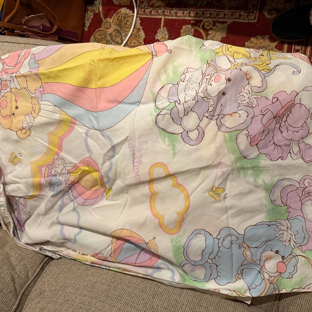 Vintage 1987 Puffalumps Twin Sheet Set Fisher Price Pastel 80s Bedding - Picture 6 of 7